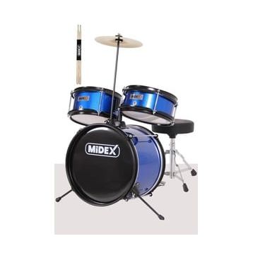 Midex CD300X-BL Akustik Junior Davulu Seti 5-14 Yaş İçin Full Set Çocuk Baterisi