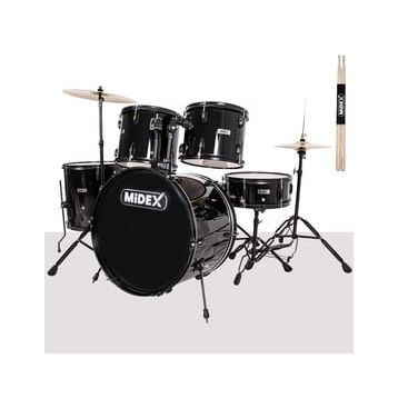 Midex CD900X-BK 22'' Yetişkin 22B-13T-12T-16F-14S 5 Parça Akustik Bateri Davul Seti