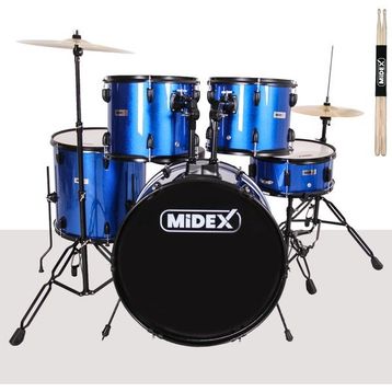 Midex CD900X-BL 22'' Yetişkin 22B-13T-12T-16F-14S 5 Parça Akustik Bateri Davul Seti
