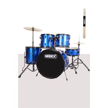Midex CD900X-BL 22'' Yetişkin 22B-13T-12T-16F-14S 5 Parça Akustik Bateri Davul Seti