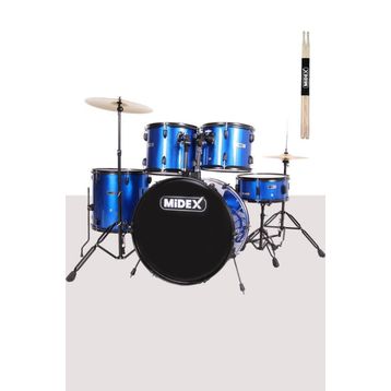 Midex CD900X-BL 22'' Yetişkin 22B-13T-12T-16F-14S 5 Parça Akustik Bateri Davul Seti