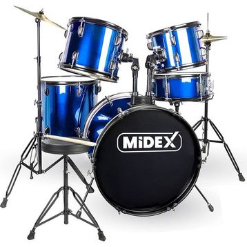 Midex CD900X-BL 22'' Yetişkin 22B-13T-12T-16F-14S 5 Parça Akustik Bateri Davul Seti