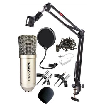 Midex CX1 Condenser Mikrofon Phantom + Stand + Filtre Set