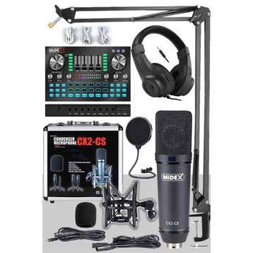 Midex CX2 Private Paket-4 Mikrofon VS20 Ses Kartı Stüdyo Kayıt Seti