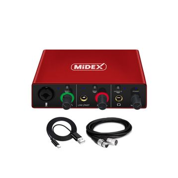 Midex GLX-500 PRO 2 Giriş 2 Çıkış USB Stüdyo Ses Kartı