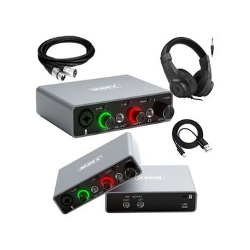 Midex GLX-700GR-H Üst Segment USB Stüdyo Ses Kartı + Kulaklık + Kablo