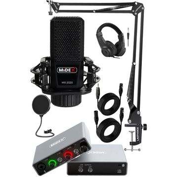 Midex GLX-700GR Ses Kartı + MX-2020 Stüdyo Mikrofon Stüdyo Ekipman Seti
