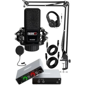 Midex GLX-700GR Ses Kartı + MX-2020 Stüdyo Mikrofon Stüdyo Ekipman Seti