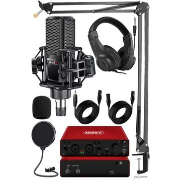 Midex GLX-800 Ses Kartı + MX-2020 Stüdyo Mikrofon