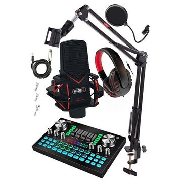 Midex Gmx-1 Diamond Set Condenser Mikrofon Ses Kartı Kulaklık Canlı Yayın Paketi