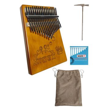 Midex KLX-456 17 Çelik Tuşlu Türkçe Metod Çanta Çekiç Hakiki Maun Ağacı Kalimba