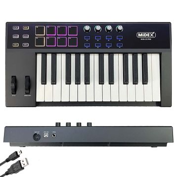 Midex Midi-25 25 Tuşlu Midi Keyboard 8 Pad Pro Midi Klavye