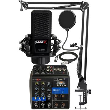 Midex MX-2020 Solo Mix Condenser Mikrofon ve Kayıt Mixer Seti
