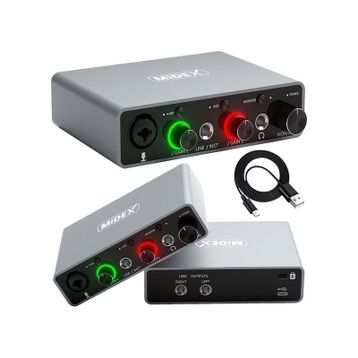 Midex Performans Paket-1 Stüdyo Ekipmanları Kayıt Seti MX-2020 Mikrofon Ses Kartı kulaklık