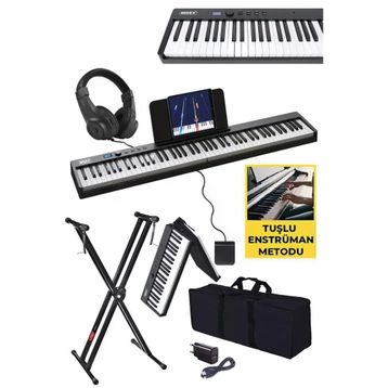 Midex PLX-100BK-ST Taşınabilir Tuş Hassasiyetli 88 Tuş Bluetooth Şarjlı Dijital Piyano