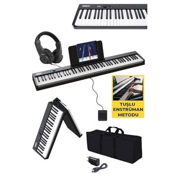 Midex Plx-100Bk Tuş Hassasiyetli 88 Tuş Bluetooth Şarjlı Taşınabilir Dijital Piyano