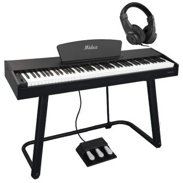 Midex PLX-125BK Taşınabilir Tuş Hassasiyetli 88 Tuş Bluetooth Dijital Piyano
