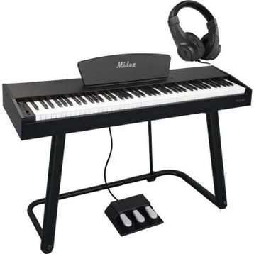 Midex PLX-125BK Taşınabilir Tuş Hassasiyetli 88 Tuş Bluetooth Dijital Piyano