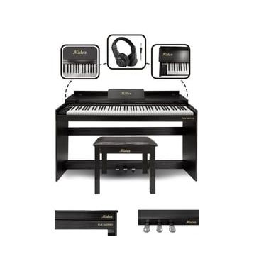 Midex Plx-140 Pro-Bk Bluetoothlu Tuş Hassasiyetli 88 Tuşlu Kapaklı Siyah Dijital Piyano