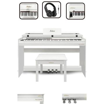 Midex Plx-140 Pro-Wh Bluetoothlu Tuş Hassasiyetli 88 Tuşlu Kapaklı Beyaz Dijital Piyano