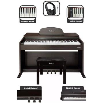 Midex PLX-190SR Gül Ağacı 88 Tuşlu Hammer Action ve Tuş Hassasiyeti Dijital Piyano
