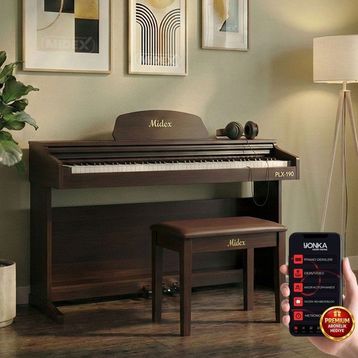 Midex PLX-190SR Gül Ağacı 88 Tuşlu Hammer Action ve Tuş Hassasiyeti Dijital Piyano