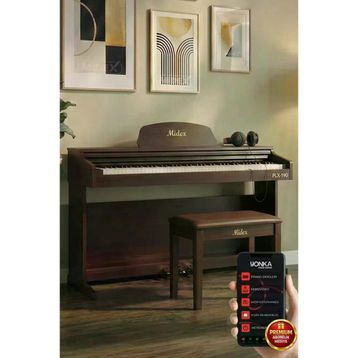 Midex PLX-190SR Gül Ağacı 88 Tuşlu Hammer Action ve Tuş Hassasiyeti Dijital Piyano
