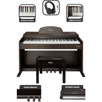 Midex PLX-190SR Gül Ağacı 88 Tuşlu Hammer Action ve Tuş Hassasiyeti Dijital Piyano