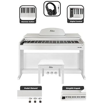 Midex Plx-190Wh 88 Tuşlu Hammer Action Ve Tuş Hassasiyeti Beyaz Dijital Piyano