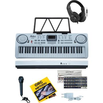 Midex PS-1500WH-H Başlangıç İçin 61 Tuşlu Org Kulaklık Notalık Adaptör Öğrenim Metodu