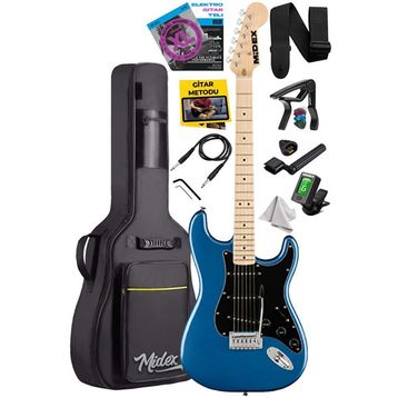 Midex RPH-30BL Maple Klavye Strat Kasa SSS Elektro Gitar Seti
