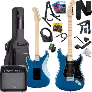 Midex RPH-30BL Maple Klavye Strat Kasa SSS Elektro Gitar Seti