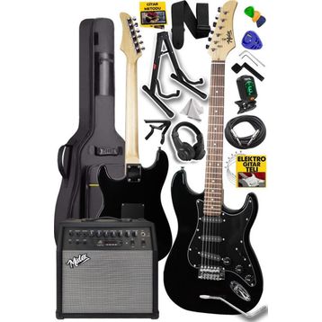 Midex RPH30BK 50Amp 50 W Bluetooth Şarjlı Amfi Kulaklık Full Siyah Elektro Gitar Seti