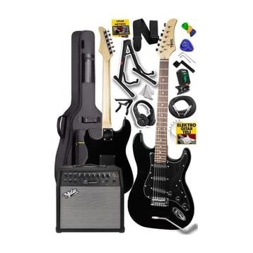 Midex RPH30BK 50Amp 50 W Bluetooth Şarjlı Amfi Kulaklık Full Siyah Elektro Gitar Seti