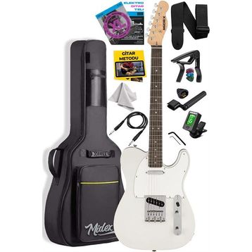 Midex TLX-50WH Tele Kasa Gül Klavye 2 Single-Coil Manyetik Elektro Gitar