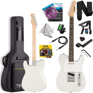 Midex TLX-50WH Tele Kasa Gül Klavye 2 Single-Coil Manyetik Elektro Gitar