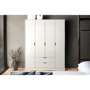 Midoser Duru 4 Kapaklı 2 Çekmeceli Beyaz 140 cm Gardırop