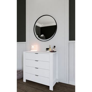 Midoser Duru 90x85 cm Beyaz 4 Çekmeceli Yatak Odası Bebek Odası Şifonyer