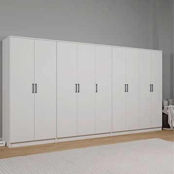 Midoser Kardelen Serisi Beyaz 9 Kapılı 14 Raflı 340 cm Elbise Dolabı