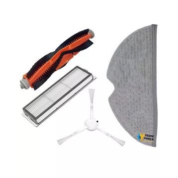 Mijia 1T Xiaomi Uyumlu Robot Süpürge Rulo + Yan Fırça + Filtre + Mop Bezi Seti
