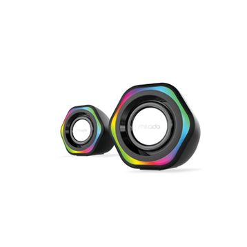 Mikado MD-176 Beyaz 2.0 3W-2 RGB Aydınlatmalı Speaker Hoparlör