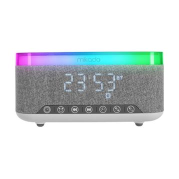 Mikado MD-W8 1200 mAh 10 W Gri RGB Gece Lambası Özellikli Alarmlı Saat Beyaz Bluetooth Speaker