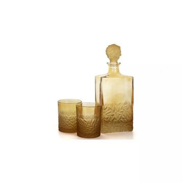 Mikasa Moor Amber 3 Parça 800-280 ml Aslan Kapaklı Cam Viski Seti