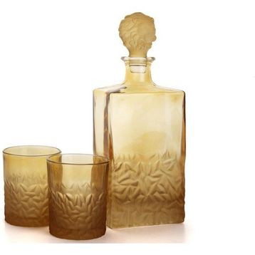 Mikasa Moor Amber 3 Parça 800-280 ml Aslan Kapaklı Cam Viski Seti