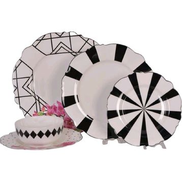 Mikasa Moor Black and White 33 Parça Yemek Takımı