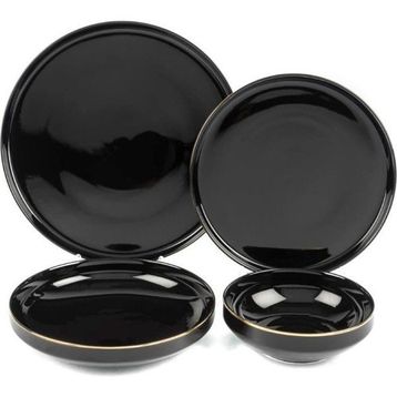 Mikasa Moor Black Modern Siyah 6 Kişilik 24 Parça Yemek Takımı