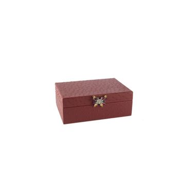 Mikasa Moor Bordo Kelebek Kulplu 25x18x9 cm Deri Kutu