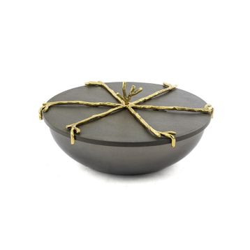 Mikasa Moor Branch 22x10 cm Kapaklı Gold Gri Kase
