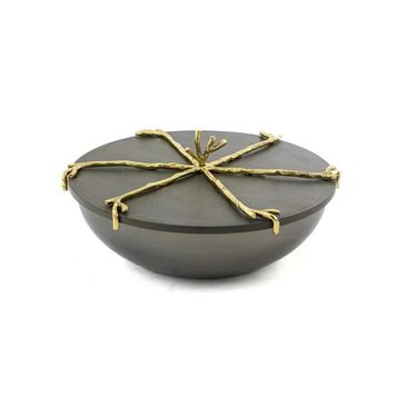 Mikasa Moor Branch 22x10 cm Kapaklı Gold Gri Kase