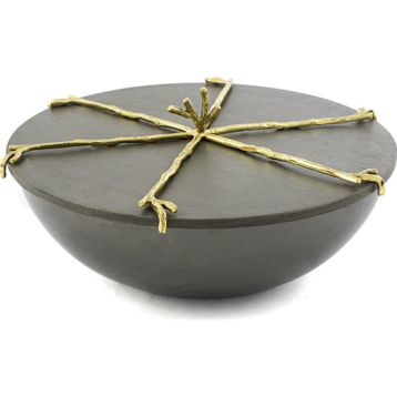 Mikasa Moor Branch 27x12 cm Kapaklı Gold Gri Kase